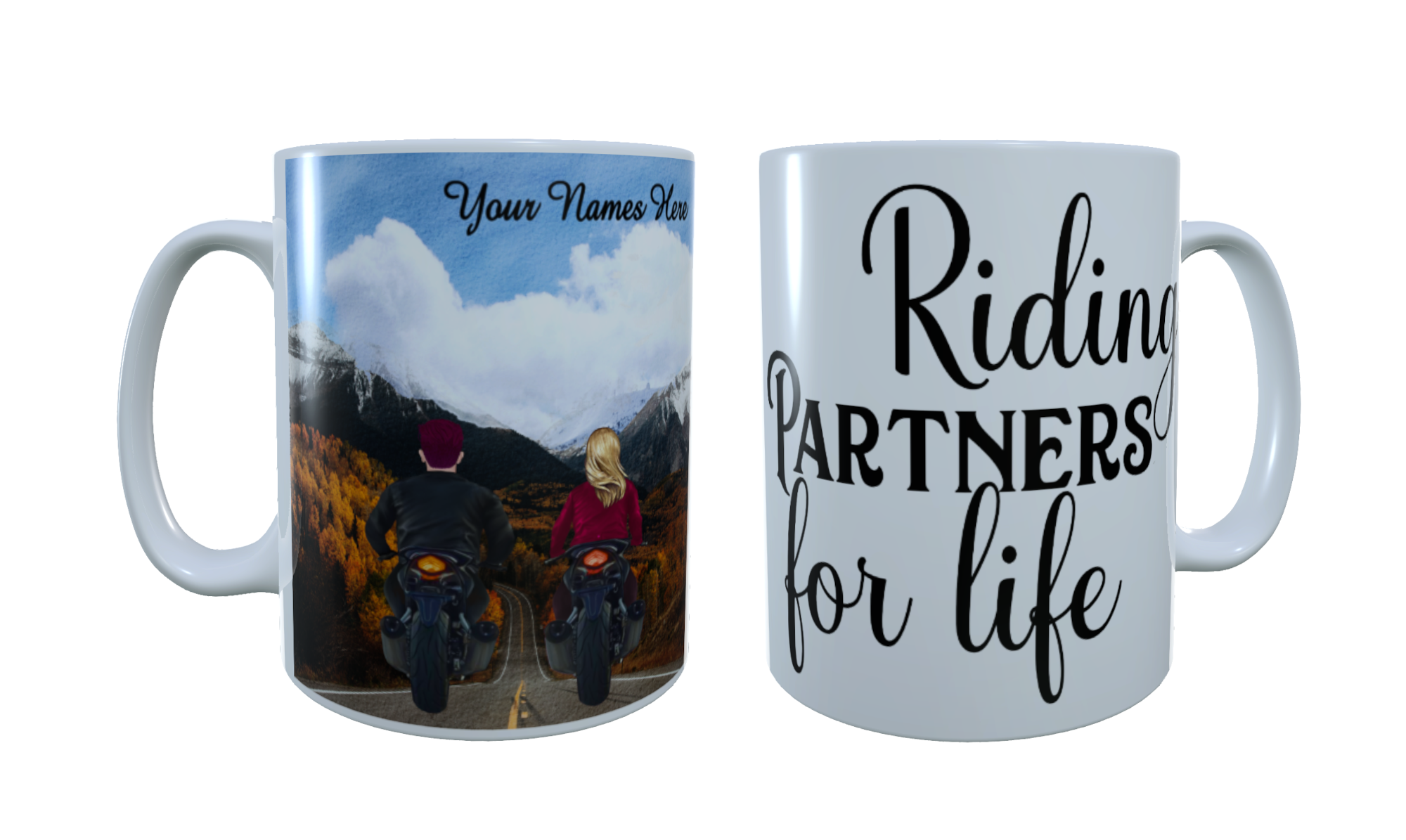 Couples Motorbike Ceramic Mug , Custom Motorbike Mug